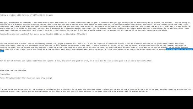 did my forum post make it to the game? | Warframe смотреть онлайн
