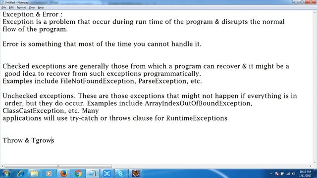 java video 17 Exception in java with example(www.way2testing.com) смотреть онлайн