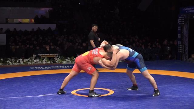 ВОЛЬНАЯ БОРЬБА. Чемпионат Кыргызстана-2023. 97 кг 1\2 Арсланбек Турдубеков-Мухамммед Умурзаков смотреть онлайн