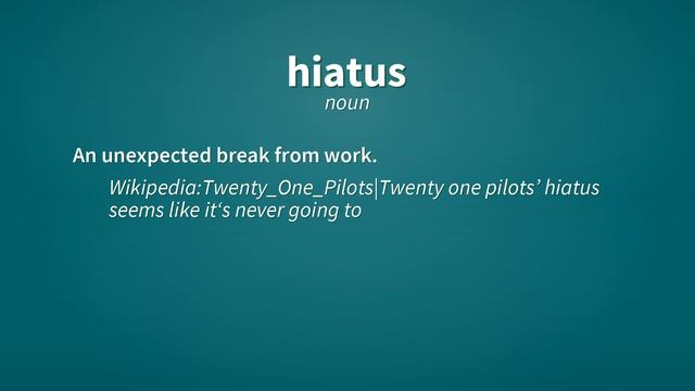 Hiatus | Definition of hiatus смотреть онлайн