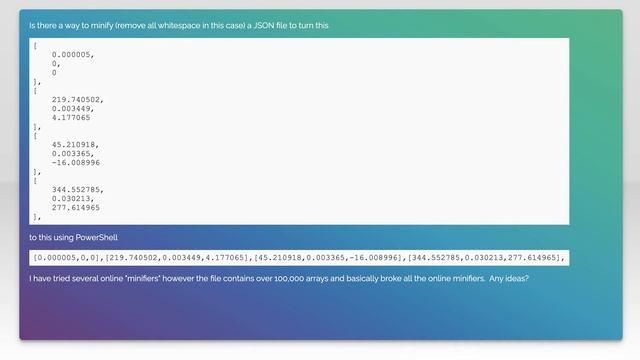Minify JSON with PowerShell? смотреть онлайн