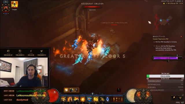 Diablo 3 S11 RANK ONE WORLD solo MONK GR 104 смотреть онлайн