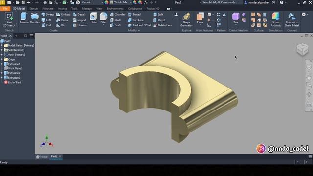 Tutorial Model Autodesk Inventor #3 - Connector Rod Cap смотреть онлайн