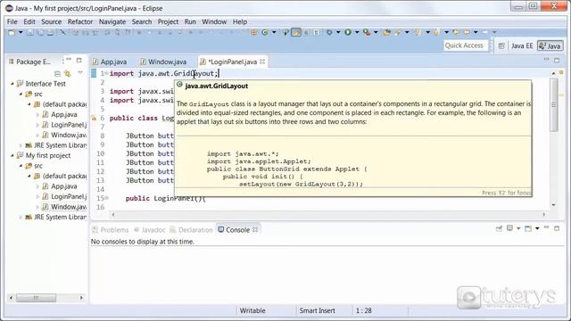 How to use GridLayout in Java? смотреть онлайн