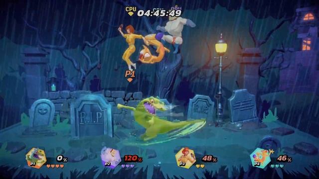 Nickelodeon All-Star Brawl 4 Player Battle Against AI Playstation 5 1080p 60fps смотреть онлайн