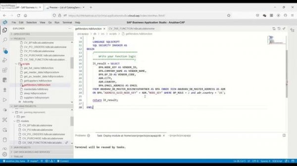 05 Debug Hana Table Functions in Hana cloud