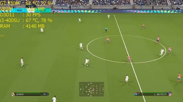 PES 2018 on GeForce GT 930M 2GB - Intel Core i3 4005U - 10GB RAM [ASUS A455LF] смотреть онлайн