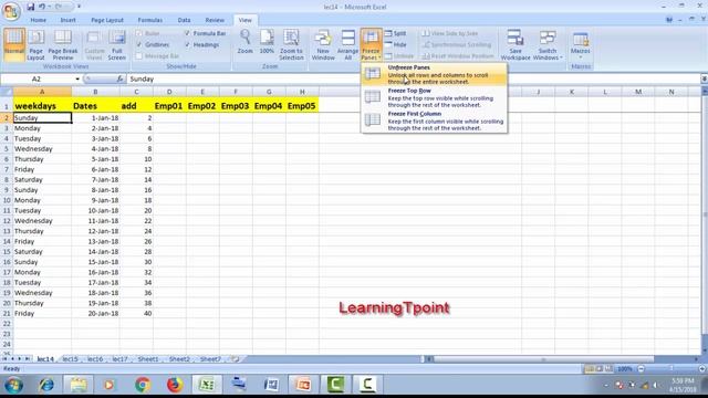 How To Freeze & Unfreeze Multiple Rows And Columns In Excel-Lession-30 смотреть онлайн