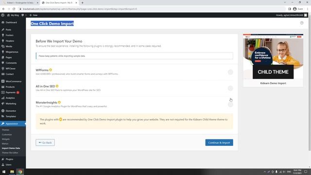 Kidearn WordPress Theme Installation and Demo import смотреть онлайн