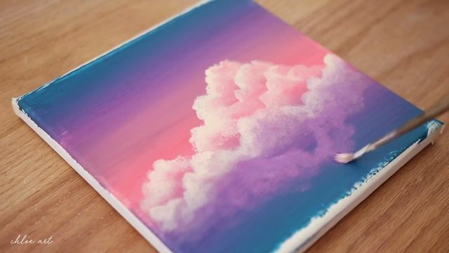 Cotton Candy Cloud | Step by step Acrylic Painting #174 смотреть онлайн