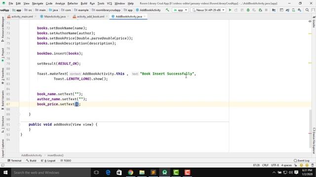 Room Sqlite Library Crud App Insert Records Part 2 смотреть онлайн