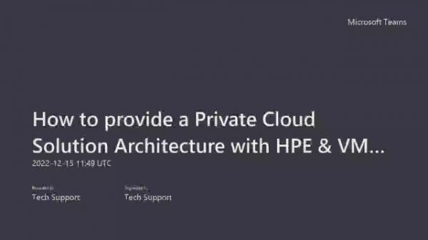 How to provide a Private Cloud Solution Architecture with HPE & VMware?