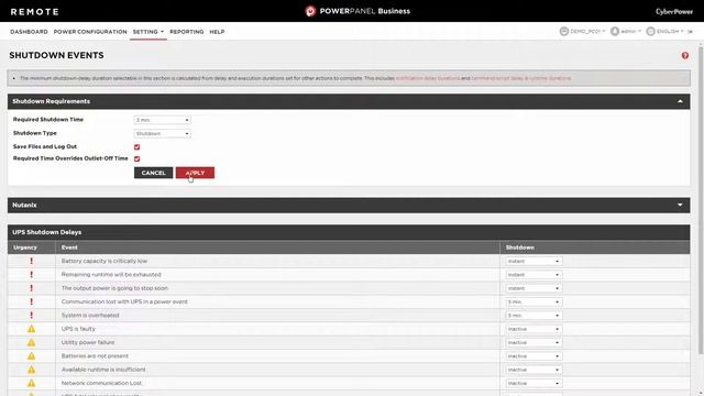 CyberPower PowerPanel Business Local/Remote - Shutdown Configuration for Specific Events смотреть онлайн