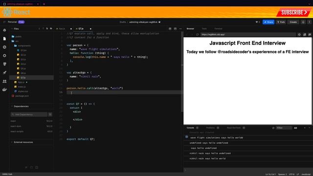 REACT Mock Middle Frontend Javascript Interview Slow Paced Tutorial - Pure Coding Vibes смотреть онлайн
