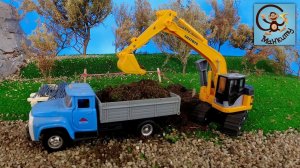 Строим город для Машинок Игрушек - Экскаватор, Бетономешалка и Самосвал. Манкиту