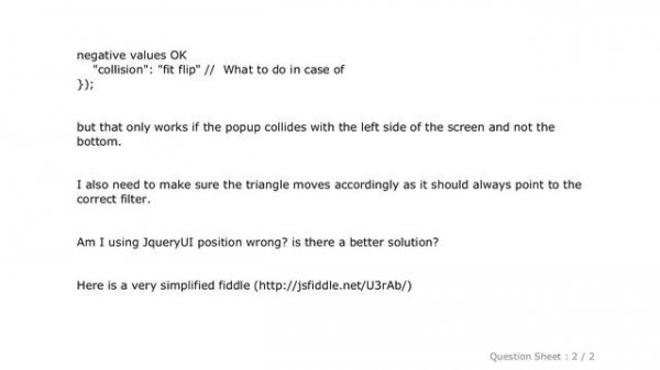 HTML : JavaScript/Jquery Collision detection for popup