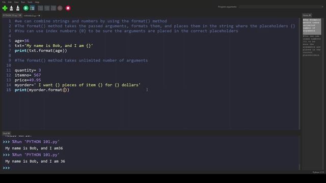 Python Basics 11 # String "format()" Method смотреть онлайн