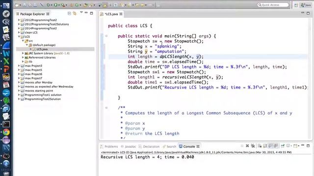 Developing a Java Dynamic Programming Solution For Longest Common Subsequence смотреть онлайн