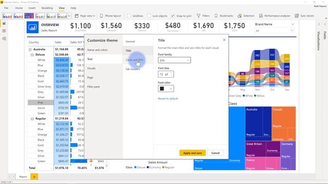 Customize and Export Themes in Power BI Desktop смотреть онлайн