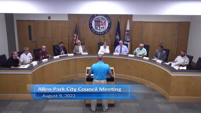Allen Park City Council Meeting August 9, 2022 смотреть онлайн