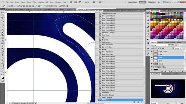Урок_27_Adobe Photoshop CS5!!! Весёлый Светящийся Стеклянный лого!!! смотреть онлайн