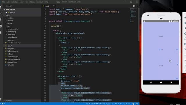 React Native Swiper Slider Layout Example смотреть онлайн