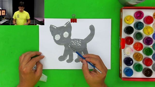 Как нарисовать КОШКУ рисуем британца красками смотреть онлайн