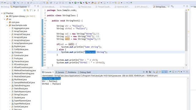 String equals method | Java equal operator | String equals method vs equal operator | String method смотреть онлайн