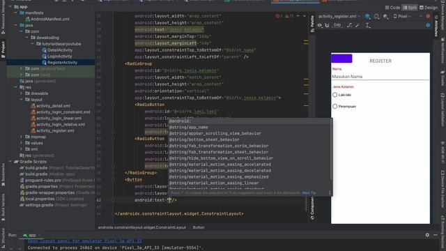 Tutorial Android Dasar (Kotlin) untuk Pemula - Part 8. Komponen UI, Pindah Activity, dan Intent смотреть онлайн