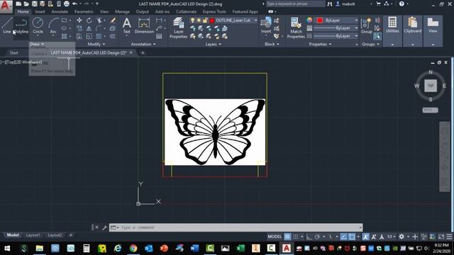 AutoCAD for a Custom Acrylic Outline & Saving to Server LED Light Stand смотреть онлайн