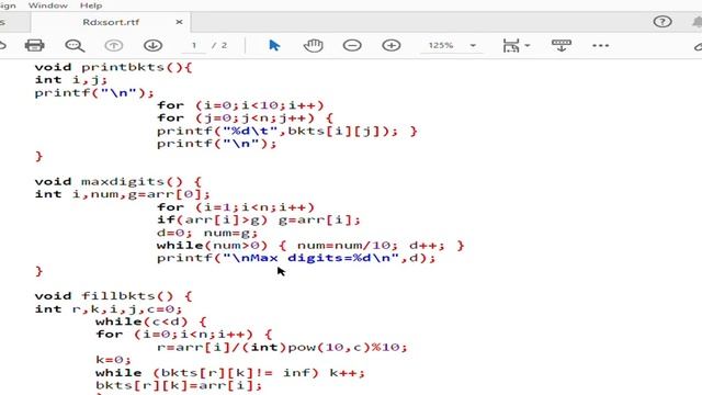 Radix Sort C Program смотреть онлайн