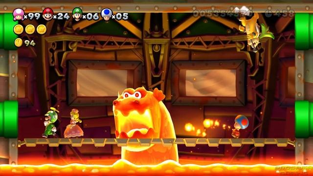 New Super Mario Bros U Deluxe - All Final Castles (4 Player) смотреть онлайн