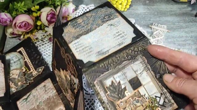 Мини альбом - коробочка из остатка бумаги от Скрепочки скрап „ Mechanical era” смотреть онлайн
