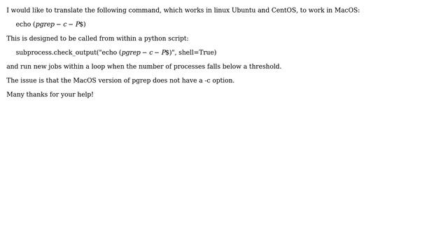 Apple: 'pgrep -c' in MacOS terminal смотреть онлайн