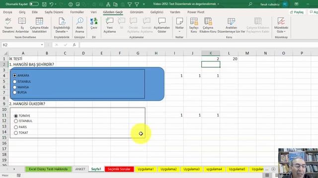Excel Test Düzenlemek ve Değerlendirmek смотреть онлайн