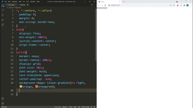 CSS button offset text on hover | HTML CSS смотреть онлайн