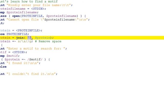 Biological Motif Search through Perl Script смотреть онлайн