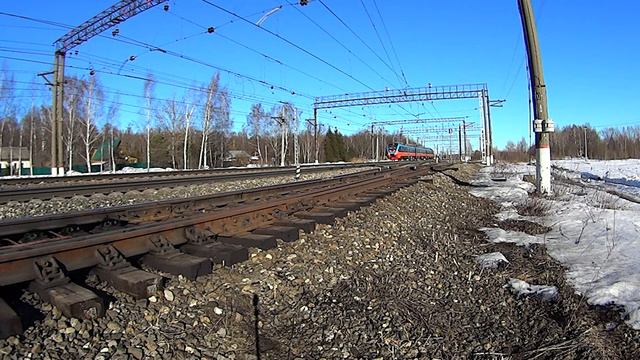 Рельсовый автобус "РАЗ" следует через Сандарово по 2 пути БМО смотреть онлайн