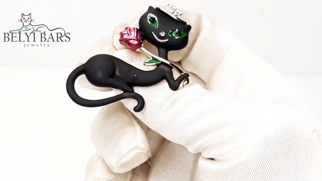 Брошь кошка с цветком смотреть онлайн
