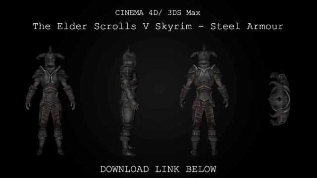 Cinema 4D/ 3DS Max | Skyrim Steel Armour Model Download