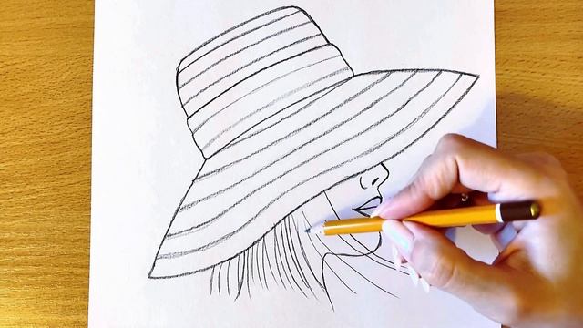 ЛЁГКИЙ РИСУНОК КАРАНДАШОМ | Как Нарисовать Девушку В Шляпе смотреть онлайн