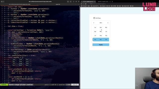 create month range picker in svelte смотреть онлайн