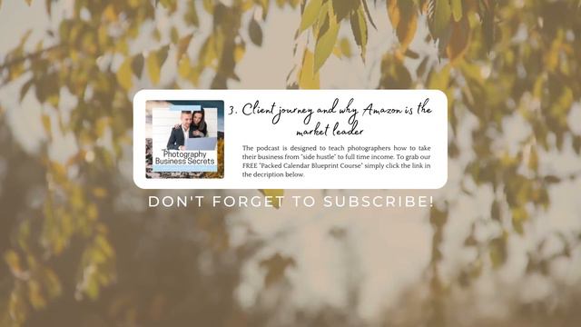 Photography Business Secrets Podcast - Episode 3: Client Journey And Why Amazon Is The Market Leade смотреть онлайн