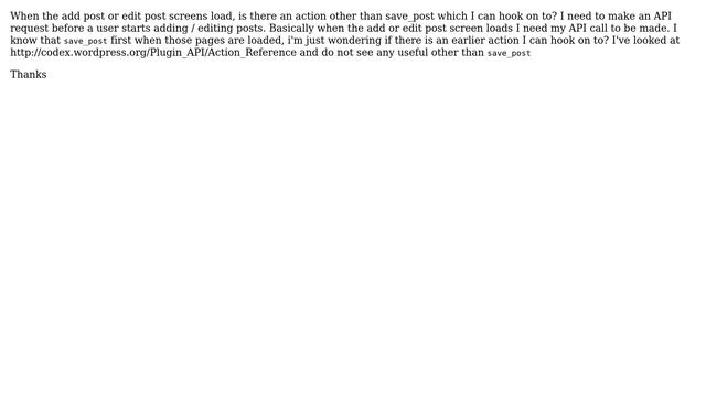 Wordpress: Other than save_post any other actions on add / edit post screen? смотреть онлайн
