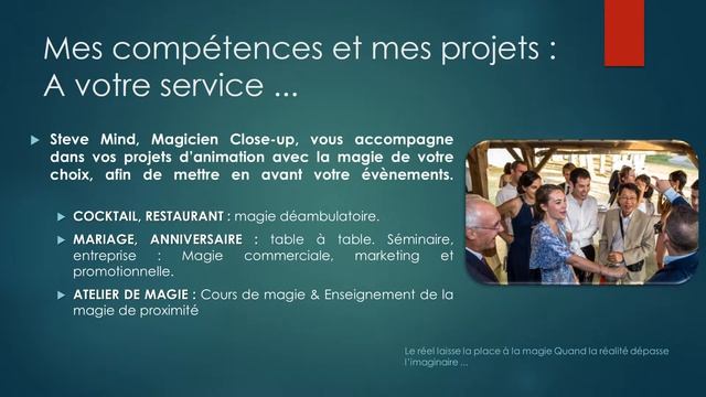 Magicien Close-up Mariage et Entreprise 94 Val de marne 77 Seine et Marne смотреть онлайн