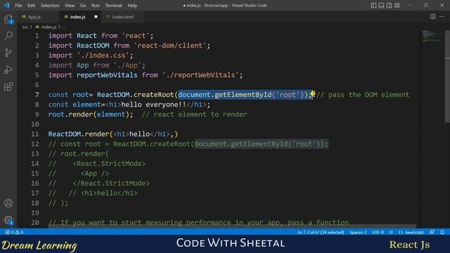 Rendering React Elements in Hindi | react #4 смотреть онлайн