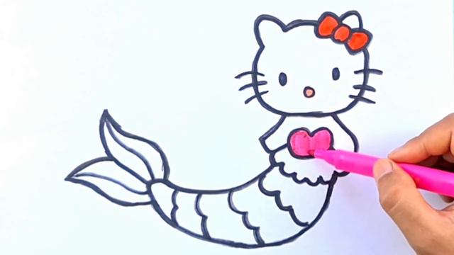 Нарисуйте картинку русалки для детей / Draw a picture of a mermaid for kids смотреть онлайн