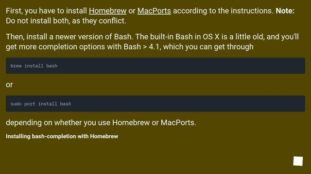 Bash completion for commands in Mac OS X смотреть онлайн