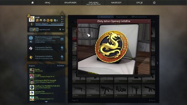 CS:GO Operation Wildfire Golden Coin In Game смотреть онлайн