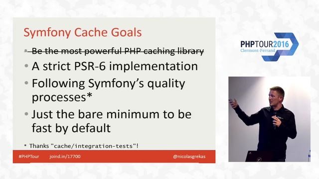 PSR-6 & Symfony Cache : de la perf en standard - Nicolas Grekas - PHP Tour 2016 смотреть онлайн